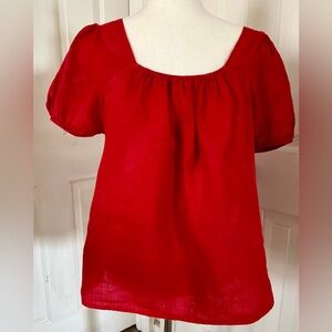 Red linen Top -Made in Italy